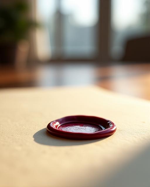 Elegant antique seal on a wax document representing legal agreements